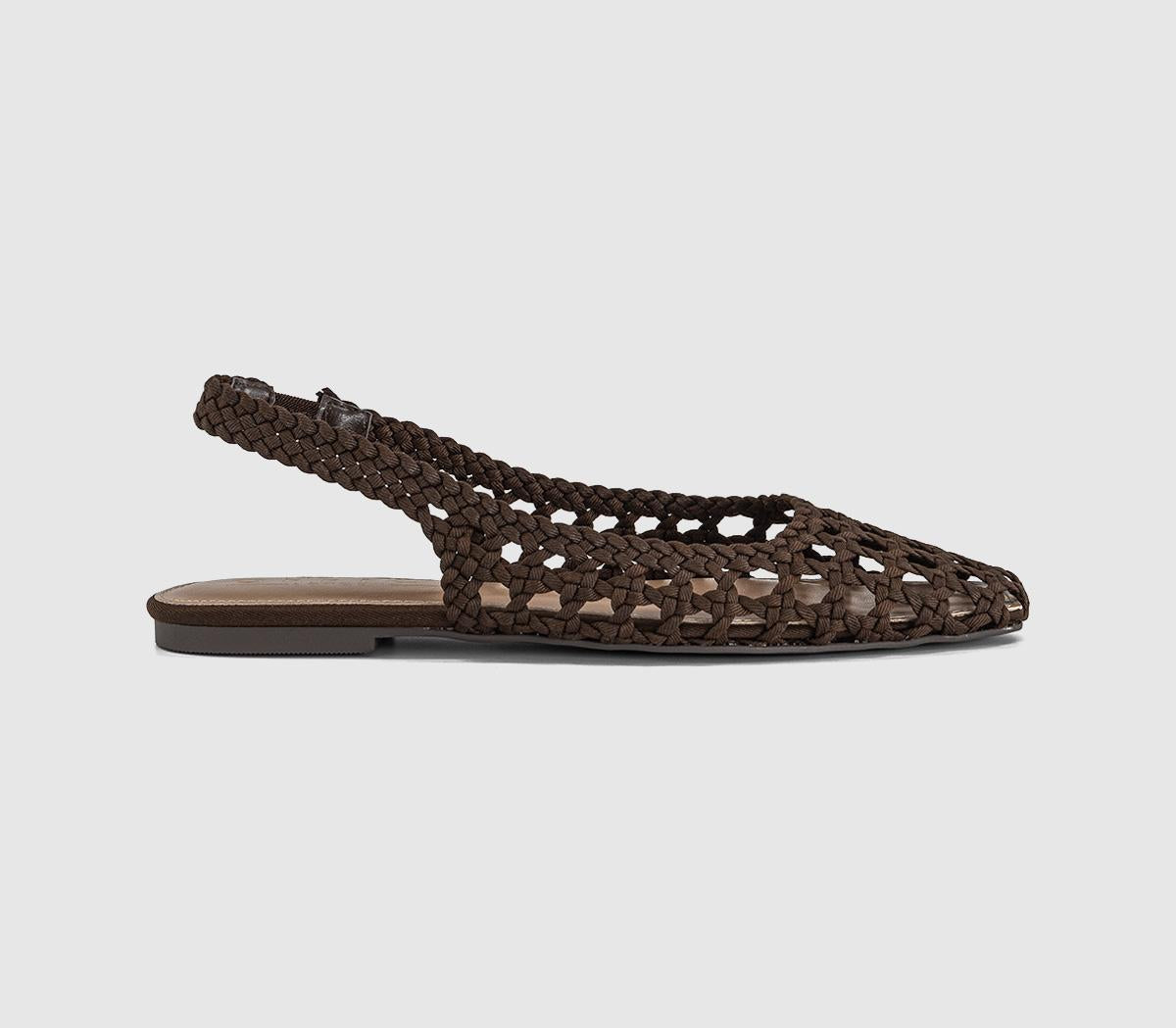 Womens OFFICE Fairmont Woven Slingback Flats Brown