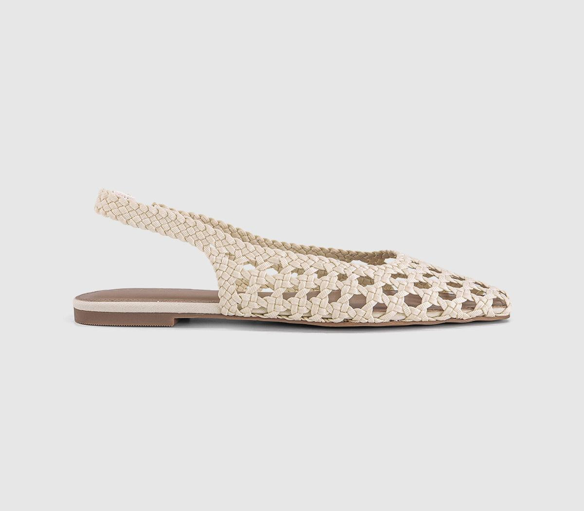 Womens OFFICE Fairmont Woven Slingback Flats Cream