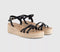 Womens OFFICE Magnolia Strappy Espadrille Wedges Black