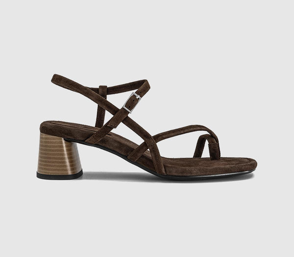 Womens Vagabond Shoemakers Evie Strappy Heels Coffee Suede