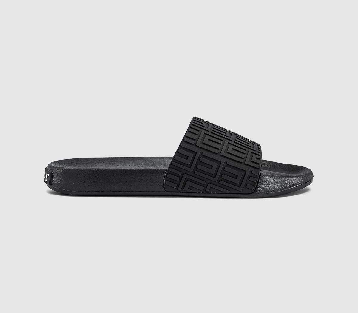 Mens OFFICE Sampson Pool Sliders Black