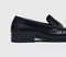 Womens ALOHAS Rivet Loafers Black Leather