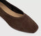 Womens OFFICE Foster High Cut Ballet Flats Brown Suede