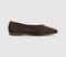 Womens OFFICE Foster High Cut Ballet Flats Brown Suede
