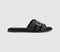 Womens TOMS Sol Sliders Black Leather