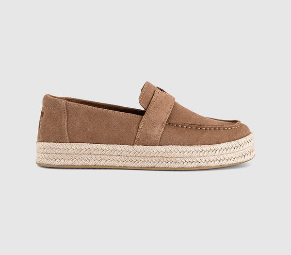 Womens TOMS Blakely Loafers Brown Sugar Suede