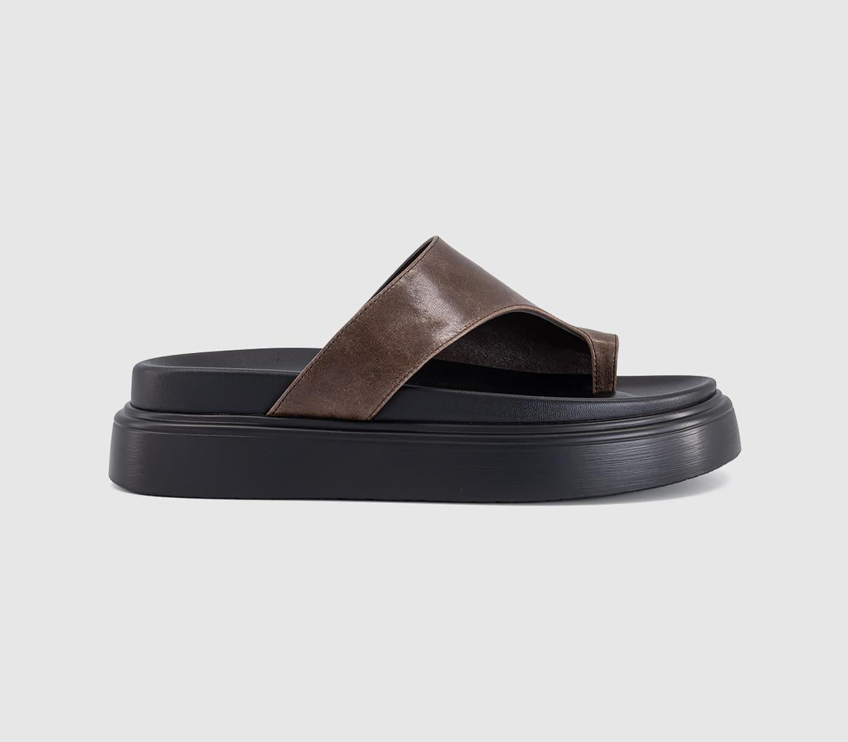 Mens Tony Bianco Jazzy Toe Loop Sandals Chocolate Vintage
