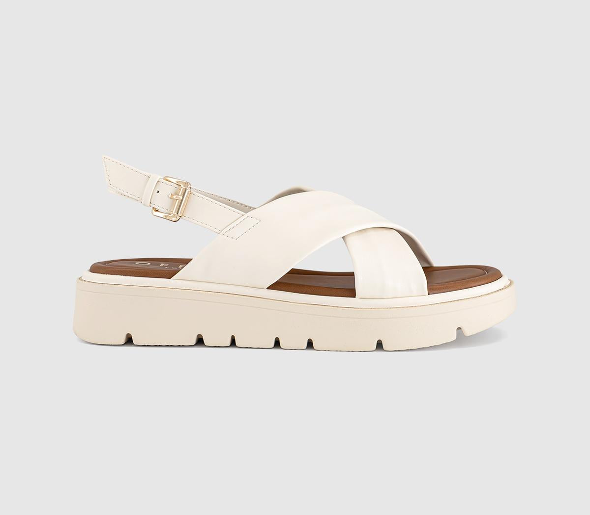 Womens OFFICE Shore Cross Over Platform Sandals White