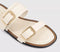 Womens OFFICE San Francisco Double Buckle Flat Sliders Off White