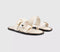 Womens OFFICE San Francisco Double Buckle Flat Sliders Off White