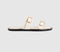 Womens OFFICE San Francisco Double Buckle Flat Sliders Off White