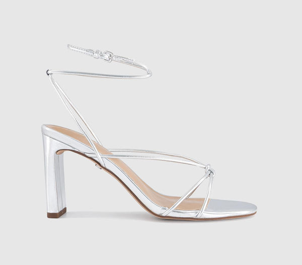 Womens OFFICE Harbour Multi Strap Block Heels Silver