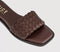 Womens OFFICE Scottie Leather Weave Sliders Brown Leather
