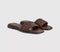 Womens OFFICE Scottie Leather Weave Sliders Brown Leather