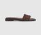 Womens OFFICE Scottie Leather Weave Sliders Brown Leather