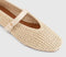 Womens OFFICE Feather Knitted Mary Jane Ballet Pumps Cream