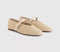 Womens OFFICE Feather Knitted Mary Jane Ballet Pumps Cream