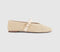 Womens OFFICE Feather Knitted Mary Jane Ballet Pumps Cream