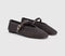 Womens OFFICE Feather Knitted Mary Jane Ballet Pumps Brown