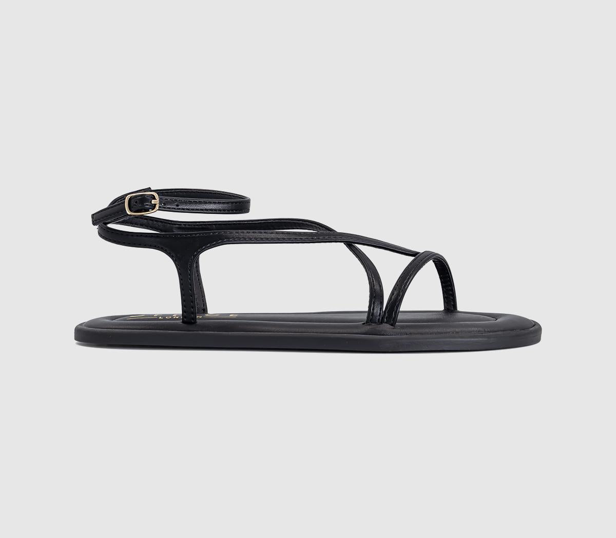 Womens OFFICE Salvador Strappy Footbed Sandals Black