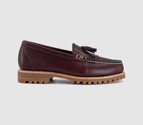 Mens Timberland Authentic Loafers Burgundy Full Grain