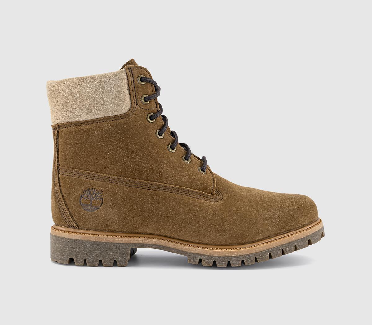 Mens Timberland 6 Inch Lace Up Waterproof Boots Medium Brown Suede