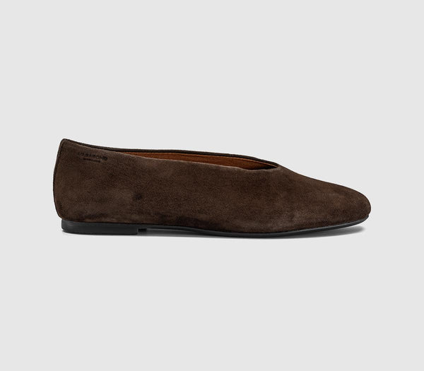 Womens Vagabond Shoemakers Aleya Ballet Pumps Coffee Suede