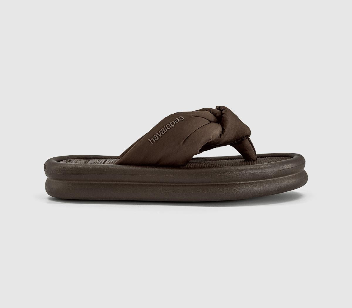 Womens Havaianas Over Puffed Flip Flops Brown