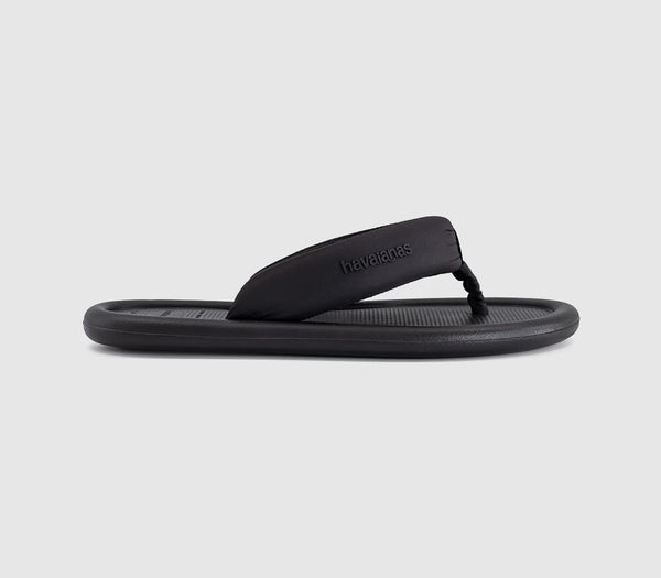 Womens Havaianas Maxi Puffed FlipFlops Black