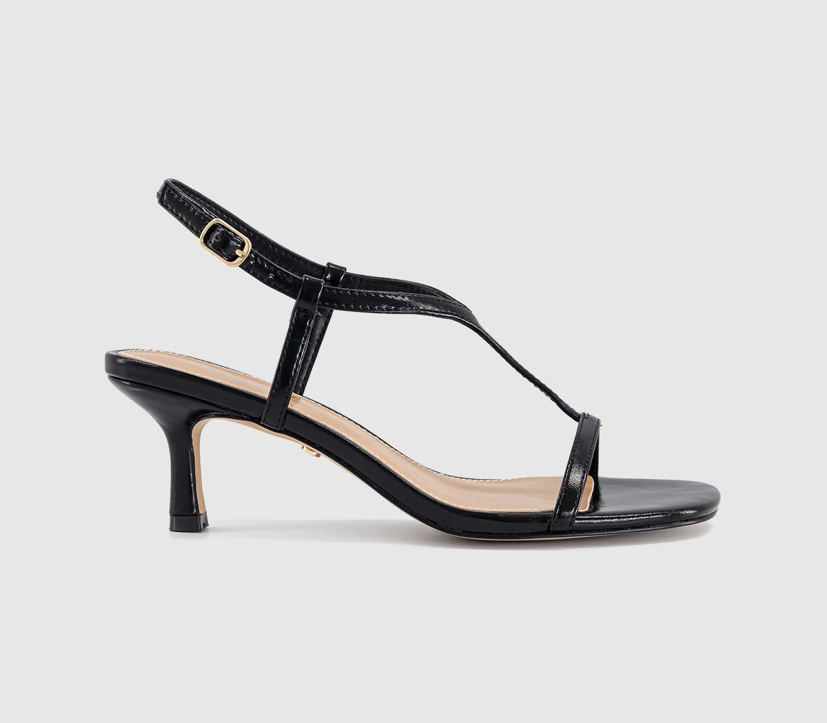 Womens OFFICE Mystery T Bar Heeled Sandals Black