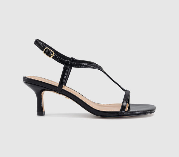 Womens OFFICE Mystery T Bar Heeled Sandals Black