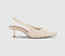 Womens OFFICE Miami Woven Slingback Heels Off White