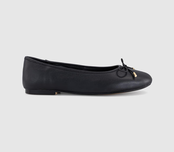 Womens OFFICE Fraggle Bow Ballerina Pumps Black