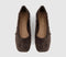 Womens OFFICE Fang Ruched Ballerina Pumps Brown