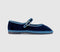 Womens Flabelus Mary Janes Navy Blue Velvet