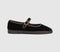 Womens Flabelus Mary Janes Brown Velvet