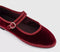 Womens Flabelus Mary Janes Red Velvet