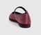 Womens Flabelus Mary Janes Pink Burgundy Velvet