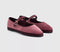 Womens Flabelus Mary Janes Pink Burgundy Velvet