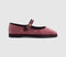 Womens Flabelus Mary Janes Pink Burgundy Velvet