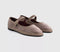 Womens Flabelus Mary Janes Taupe Velvet