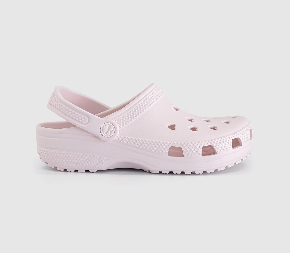 Womens Crocs Classic Hearts Cut Out Clogs Bubble Ice