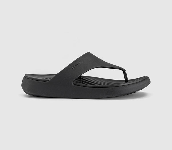 Womens Crocs Getaway Triangle Flip Flops Black