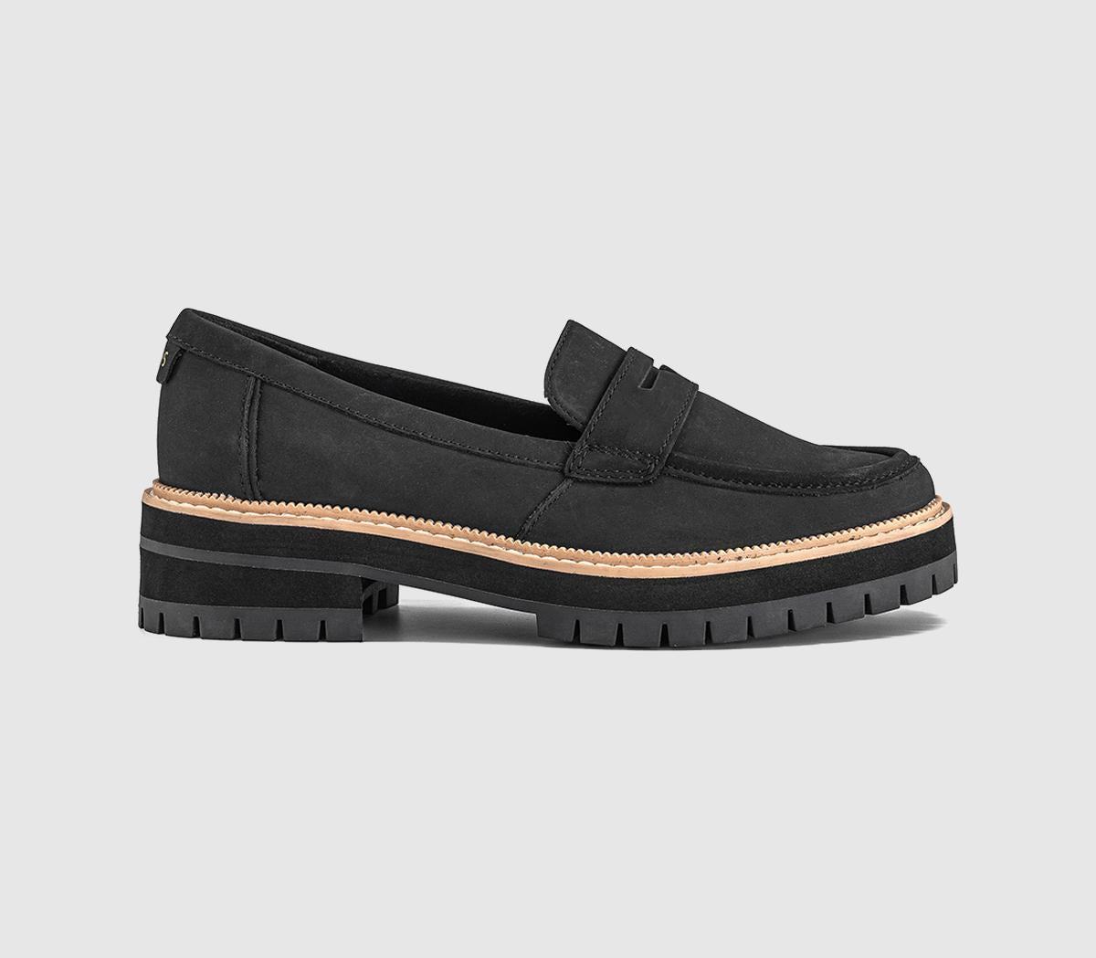 Womens TOMS Cara Loafers Black Leather