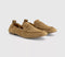 Womens OFFICE Fondant Square Toe Ruched Loafers Taupe Suede