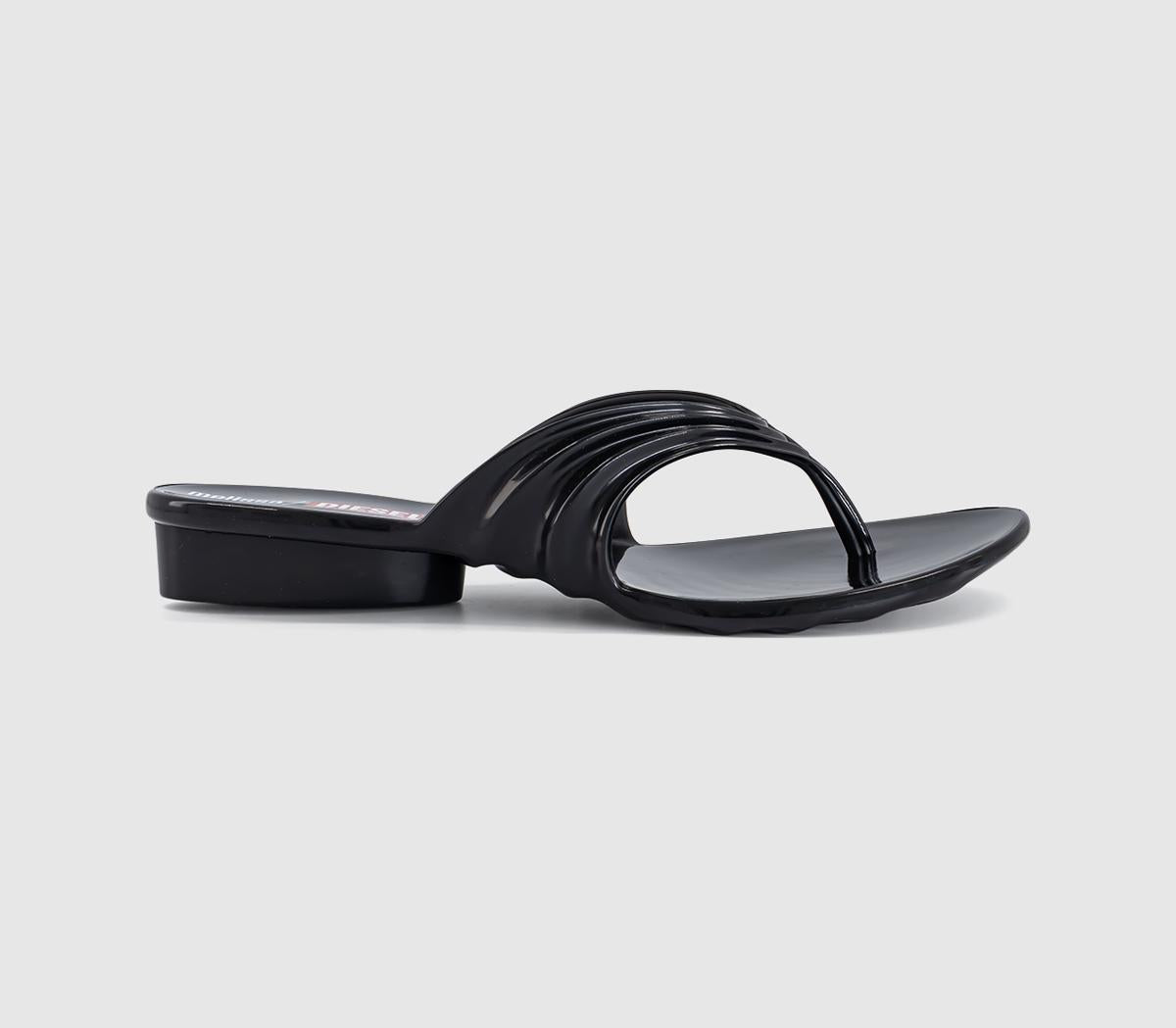 Womens Melissa X Diesel Quantum Thong Sandals Black