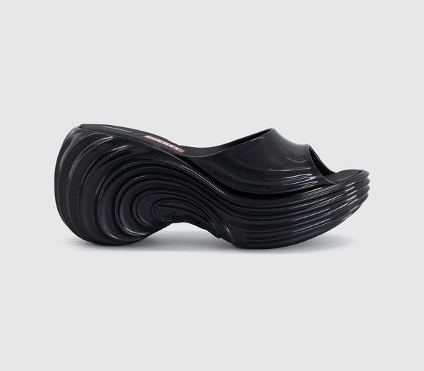 Womens Melissa X Diesel Quantum Platform Sandals Black