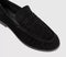 Womens OFFICE Figure Ruched Loafers Black Suede