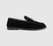 Womens OFFICE Figure Ruched Loafers Black Suede