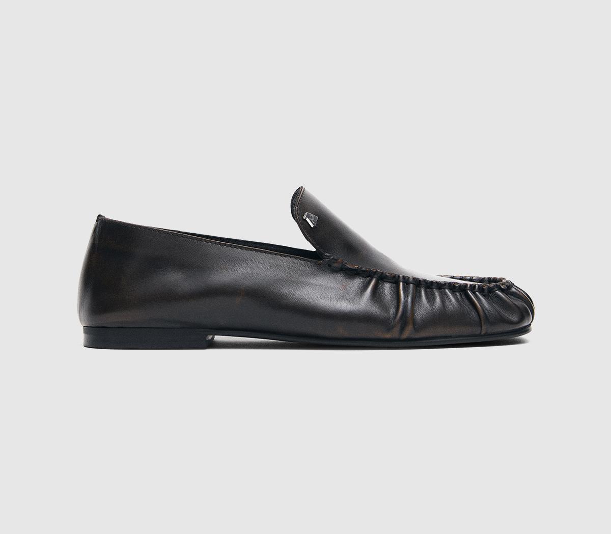 Womens ALOHAS Gabe Rift Loafers Vintage Effect Brown Leather
